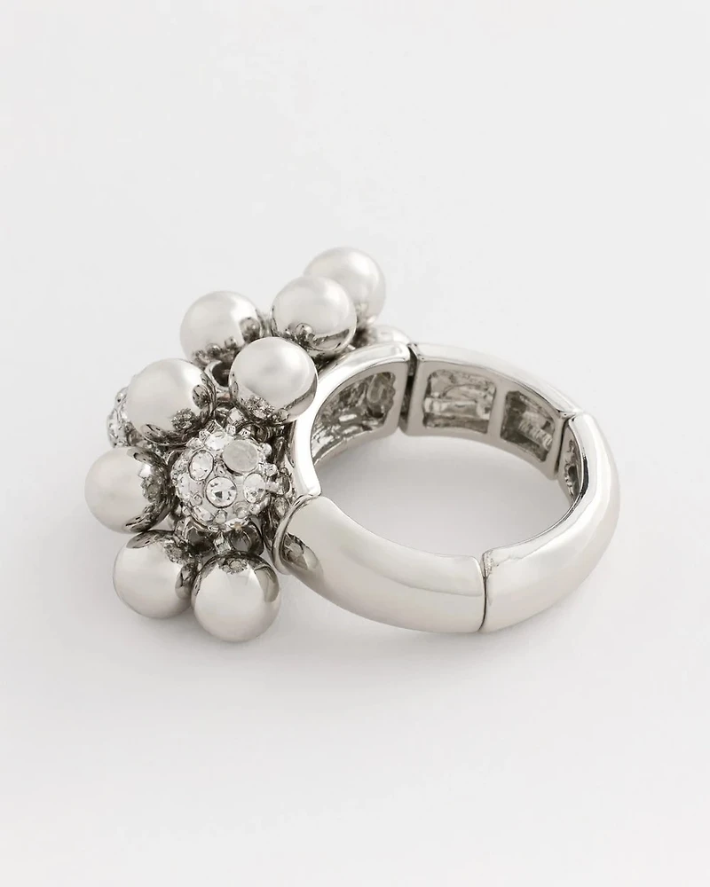 Silvertone Shimmer Stretch Ring