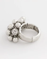 Silvertone Shimmer Stretch Ring