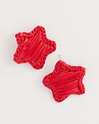 Americana Red Star Stud Earrings