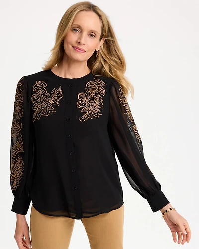 Embroidered Georgette Blouse