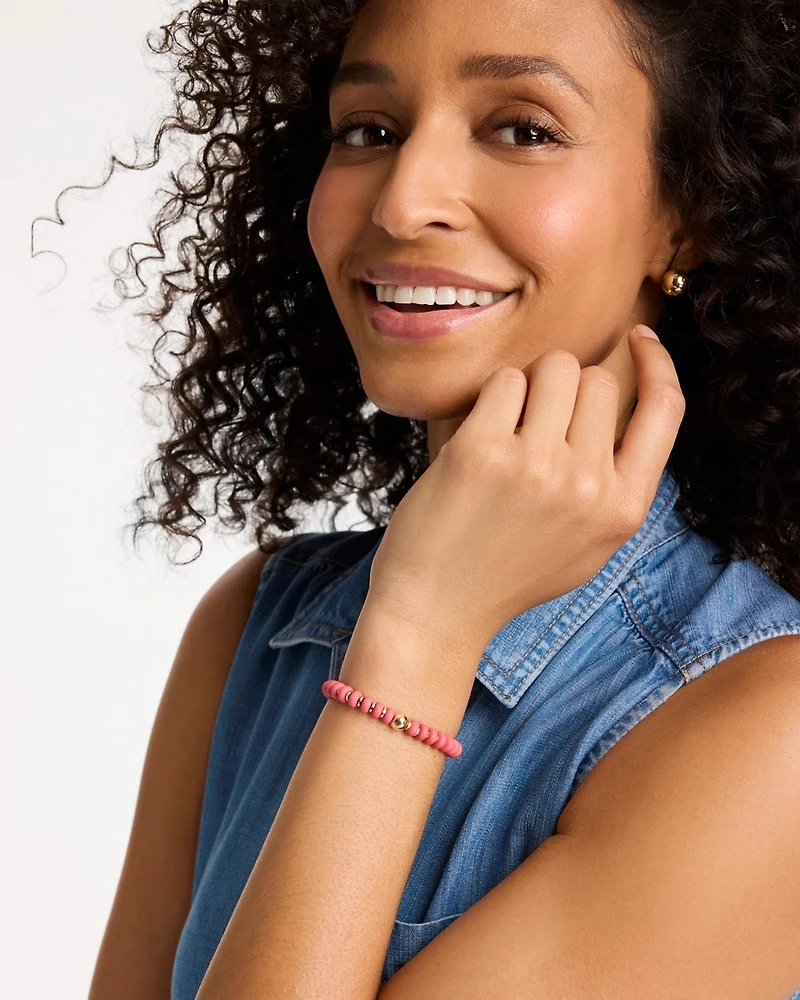 Coral Inspired Round Stretch Bracelet