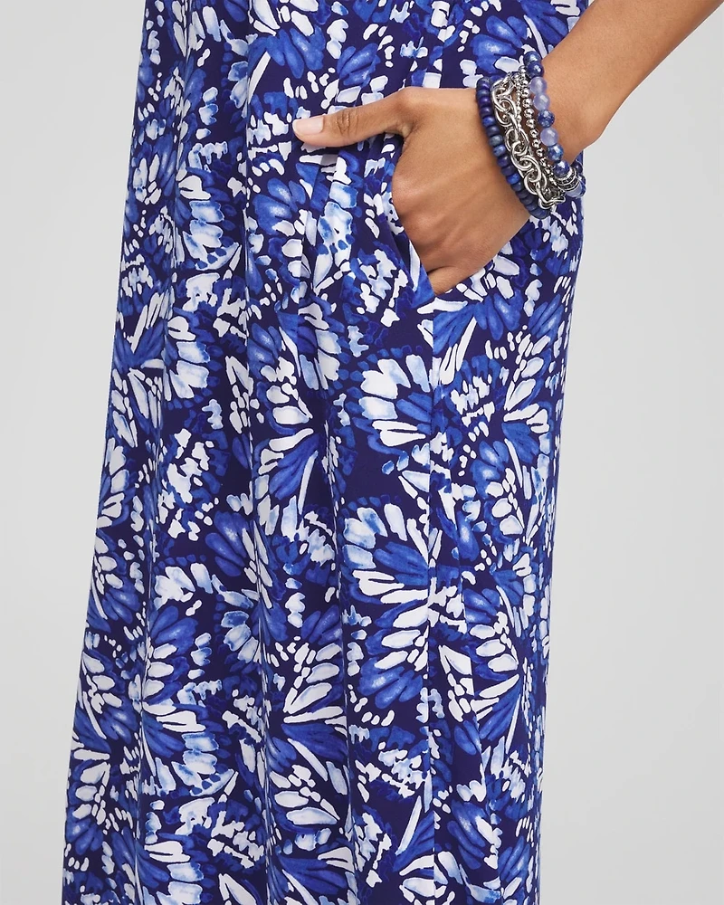 Batwing Sleeved Jersey Midi Dress
