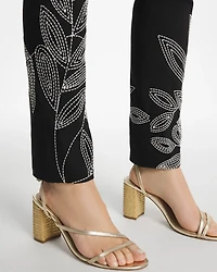 Floral Soutache Brigitte™ Slim Pull-On Ankle Pants