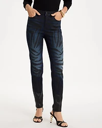 Ombre Zebra Animal Skinny Ankle Jeans