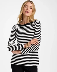 Striped Pima Cotton Boatneck Tee