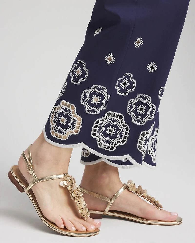 Brigitte™ Embroidered Wide-Leg Cropped Pants