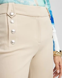 Button Knit Twill Cropped Pants