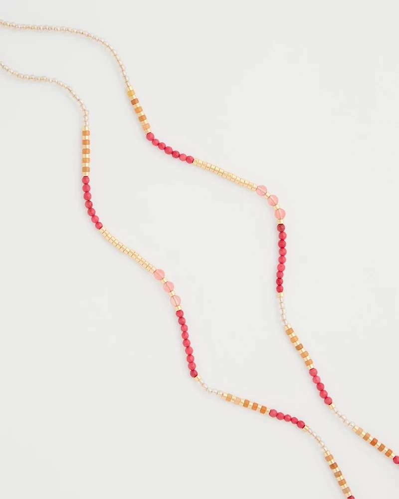 Coral Genuine Stone Long Necklace