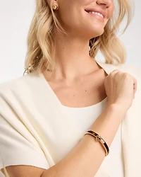 Tortoise Hinge Cuff Bangle Bracelet