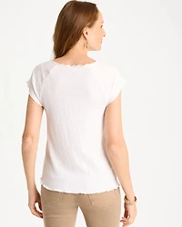 Textured Knit Lettuce Raglan Tee