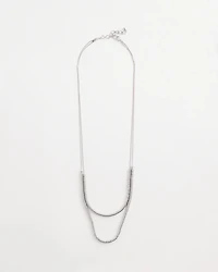 Double-Strand Silver Tone Disc Necklace