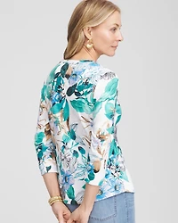 Floral Pima 3/4 Sleeve Everyday Tee