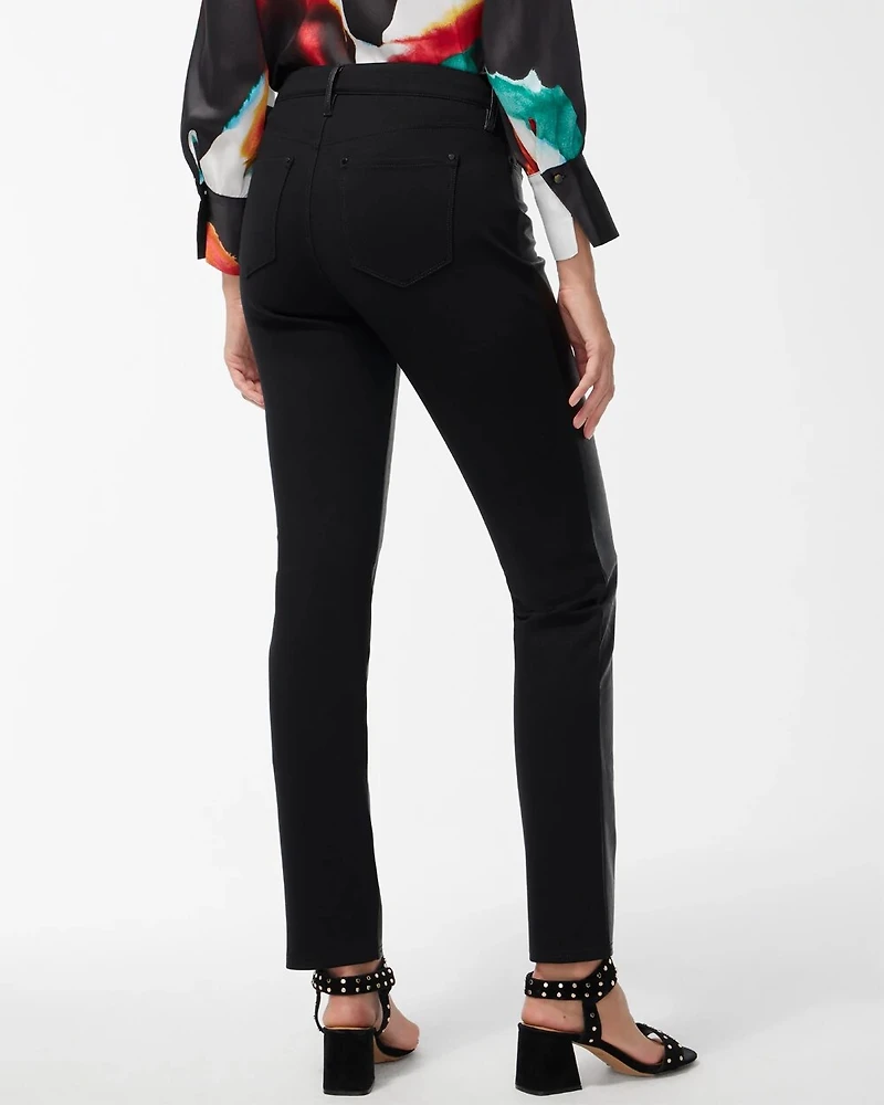 Faux Leather Front Ponte Back Pants