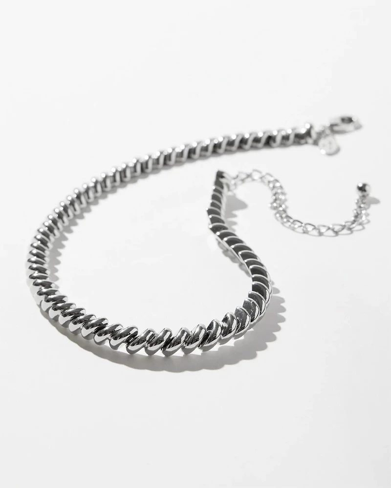 Silver Tone Collar Necklace