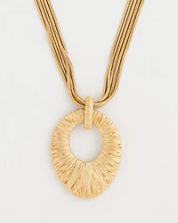 Crinkle Goldtone Pendant Necklace