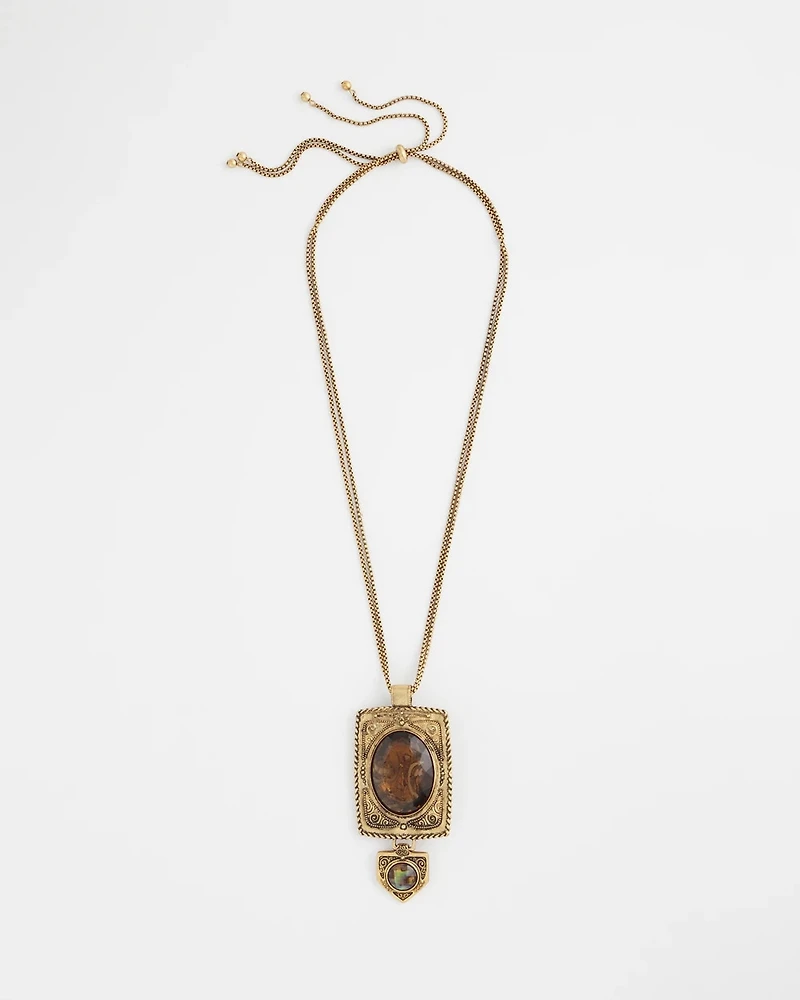 Adjustable Medallion Gem Pendant