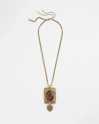 Adjustable Medallion Gem Pendant