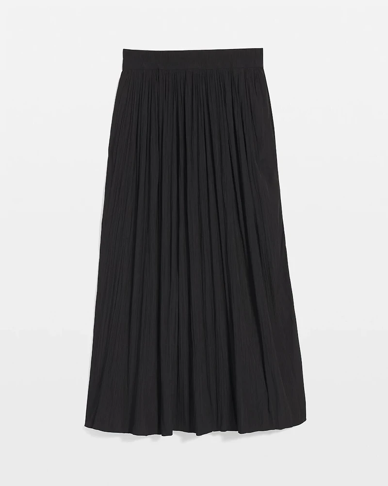 Pull-on Pleated Maxi Skirt