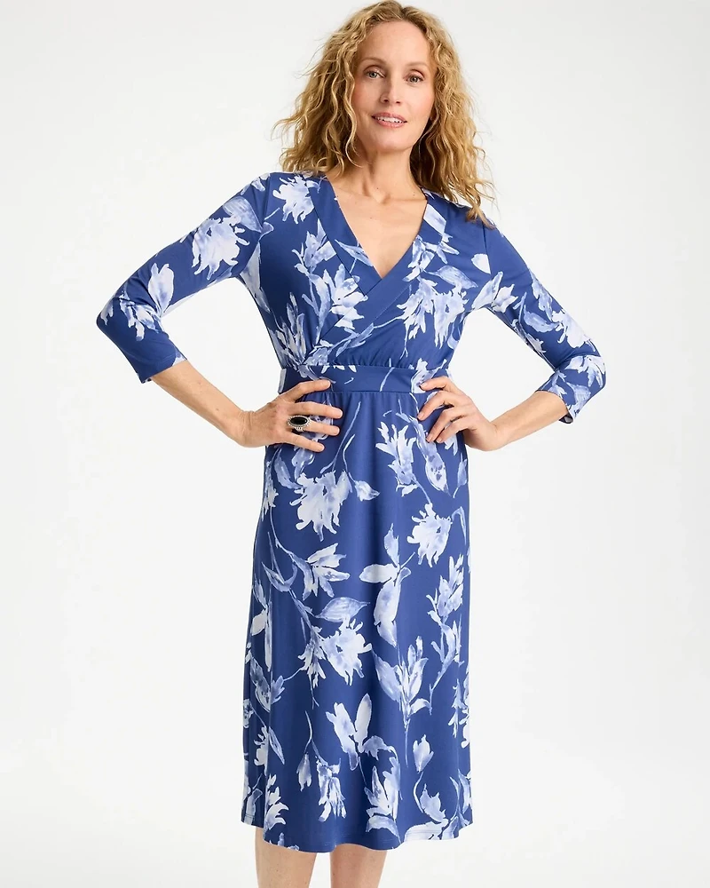 Ponte Surplice Short Dress