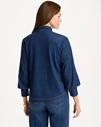 Denim Twill Snap Front Top
