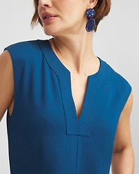 Trapunto Placket Midi Dress