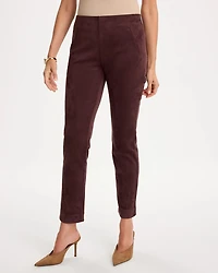 Faux Suede Juliet Slim Ankle Pants