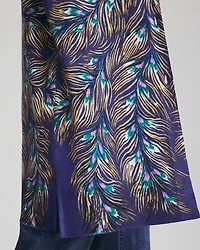 Ella Peacock-Print Cardigan Sweater