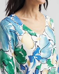 V-Neck Printed Pullover