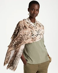 Python Printed Oblong Scarf