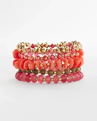 Stretch Set of Five Beaded Bracelets