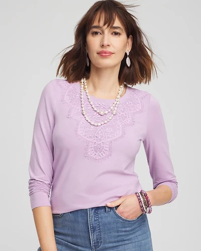 Touch of Cool™ Lace Neck Layering Tee