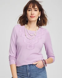 Touch of Cool™ Lace Neck Layering Tee