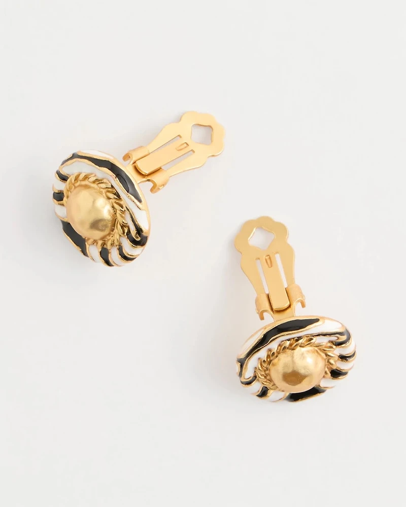 Zebra Clip-On Earrings