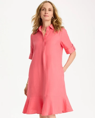 Linen Flounce Dress