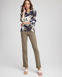 Pull-On Straight-Leg Jeans