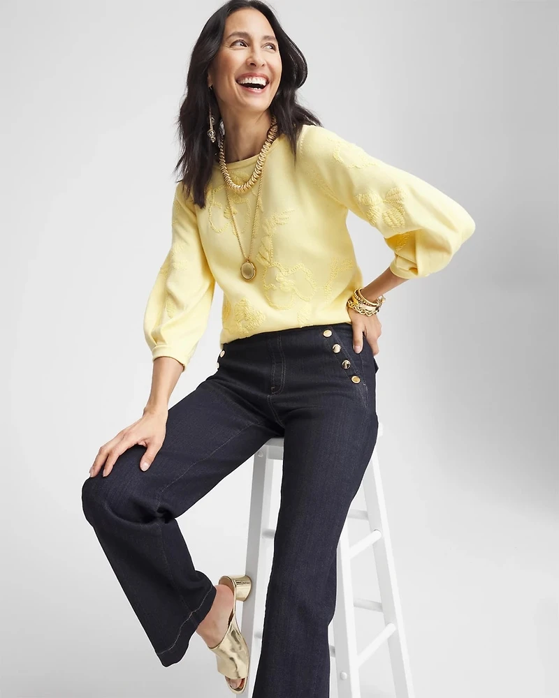 Golden Haze Embroidered Pullover