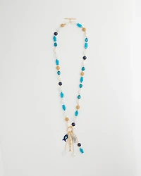 Convertible Turquoise Fish Charm Necklace