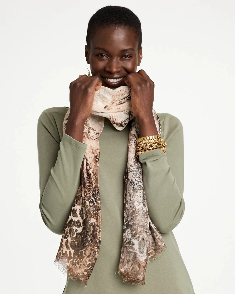 Python Printed Oblong Scarf