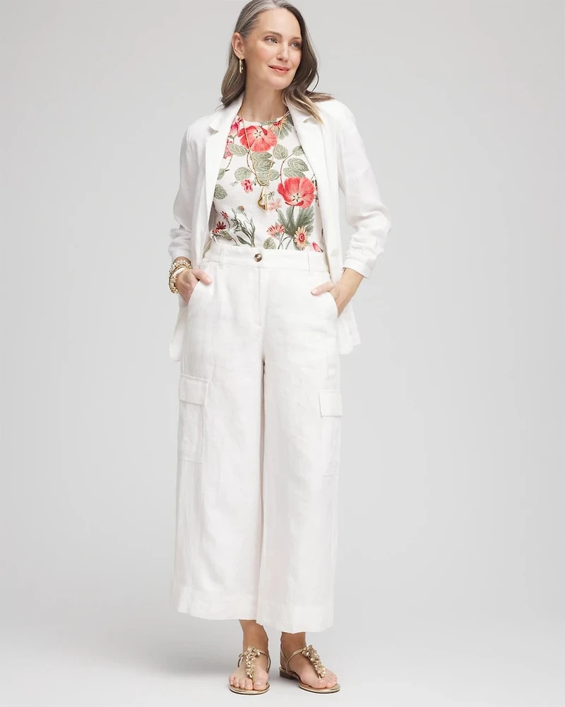Floral Textured Cap Sleeve Tee