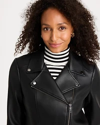Faux Leather Moto Jacket