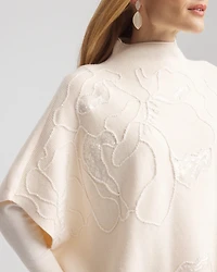 Embroidered Cashmere Blend Poncho