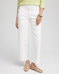 Stretch Sateen Straight Cropped Pants