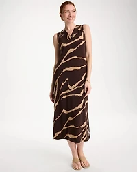 Travelers™ Zebra Double V-Neck Maxi Dress