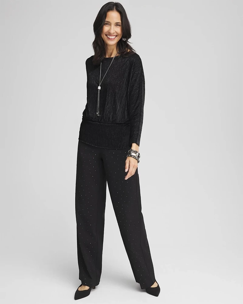 Petite Brigitte Embellished Wide Leg Pants