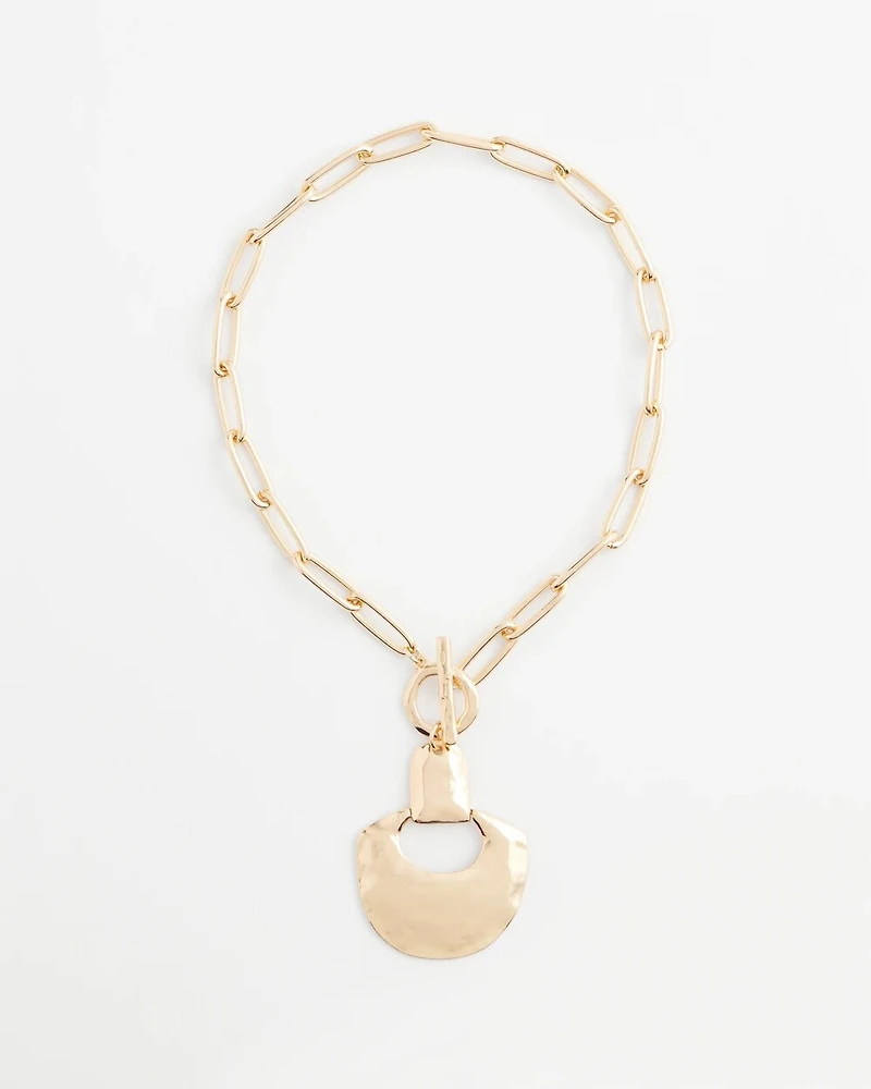 Goldtone Toggle Pendant Necklace