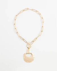 Goldtone Toggle Pendant Necklace
