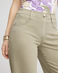 Pull-On Wide-Leg Cropped Jeans