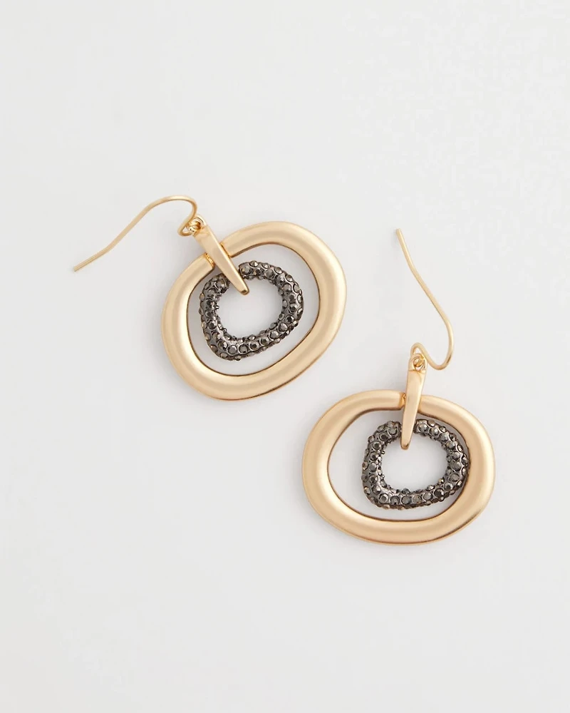 Pave Mixed Metal Earrings