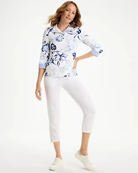 Zenergy® UPF Floral Snap Mockneck