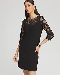 Mesh Floral Ponte Sheath Dress